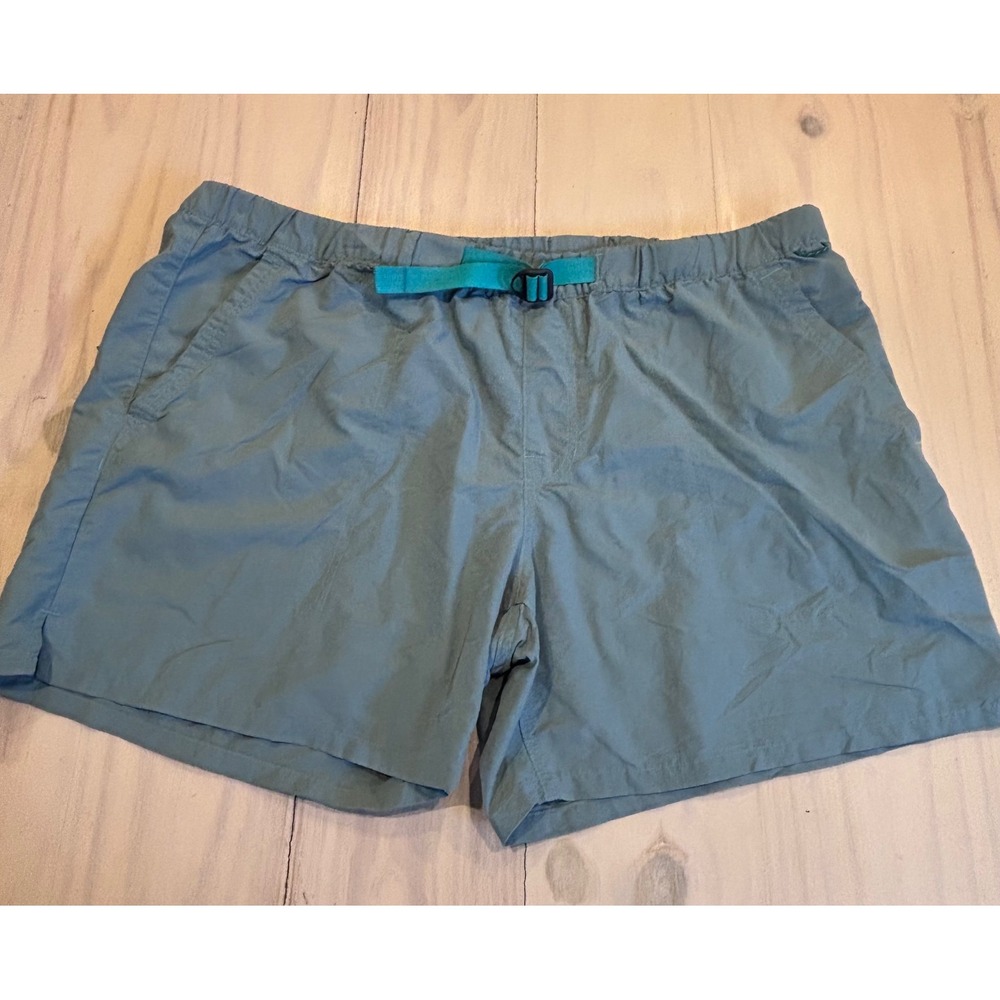 REI Co-op Mens XL Blue Ripstop Hiking Shorts Integrated Belt 5 Inch Inseam